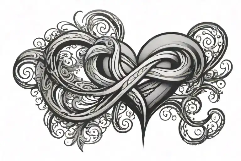 Infinity Symbol Heart tattoo design idea