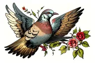 spread wings mourning dove tattoo design idea