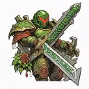 Doom slayer sword tattoo design idea