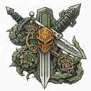 Doom slayer sword tattoo design idea