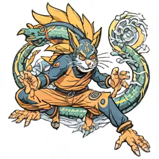 naruto sailor mon y dragon ball morphing tattoo design idea