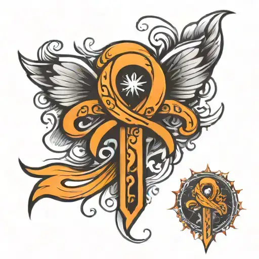 leukemia awareness ribbon for men tattoo design idea