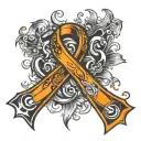 leukemia awareness ribbon for men tattoo design idea