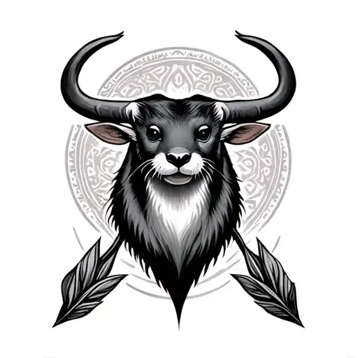female sign; taurus sign; 13; otter; arrow up tattoo design idea