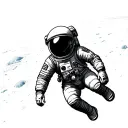 astronaut floating floating in space tattoo design idea