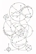 constellations sagittarius, taurus and aquarius assembled tattoo design idea