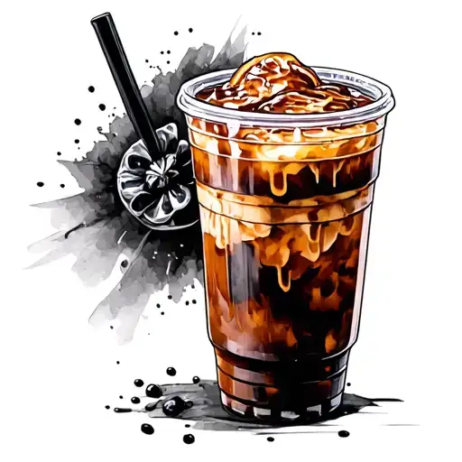 Iced Coffee tattoo design idea