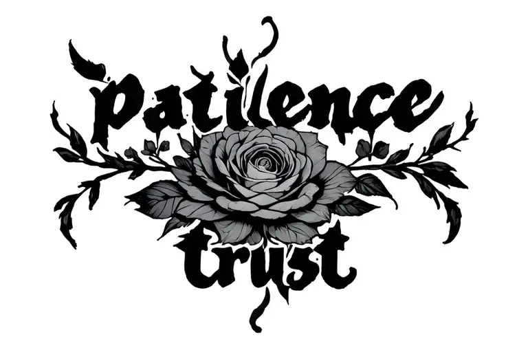 patience . silence. trust tattoo design idea