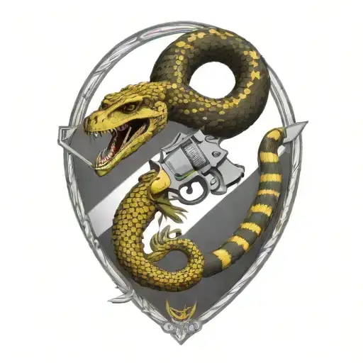 gadsden flag pistols instead of snake tattoo design idea