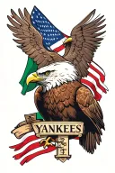 yankees, american flag with bald eagle, italian flag, cross tattoo design idea