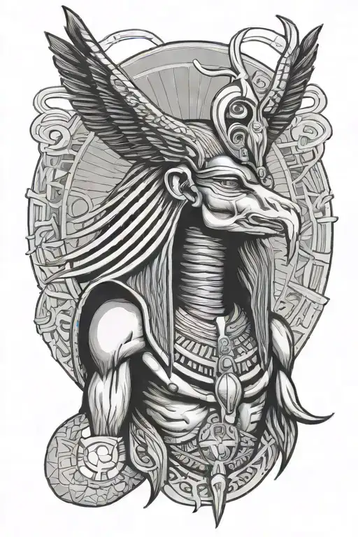 Egyptian God thoth tattoo design idea