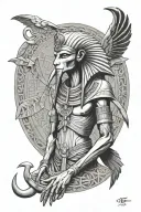 Egyptian God thoth tattoo design idea