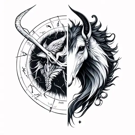 cancer zodiac sign and Sagittarius zodiac sign  tattoo design idea