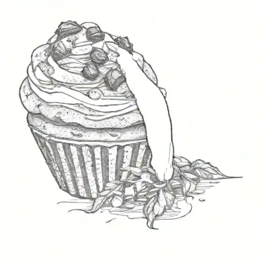 a chocolate chip muffin tattoo design idea