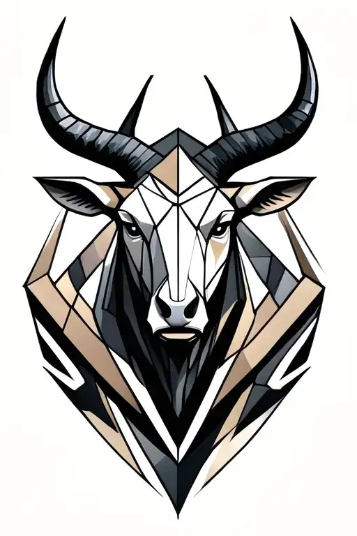 symbolic minotaur head tattoo design idea