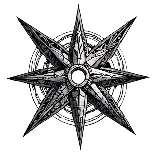 anunaki symbol 8 point star tattoo design idea