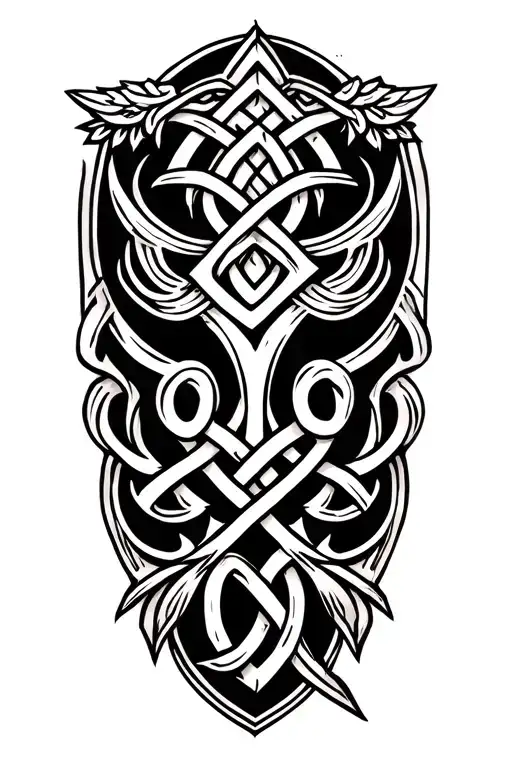 norse knotwork representing fate tattoo design idea