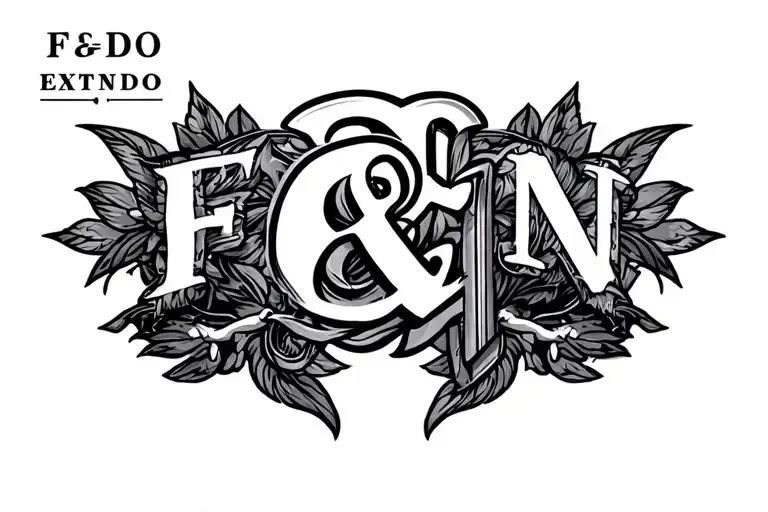 F&N with extendo being the T in the OTF tattoo design featuring tattoo design idea