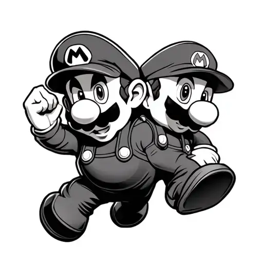 Mario Bros tattoo design idea