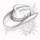 Red Dead Redemption 2: Arthur Morgan's hat atop a grassy field in the American frontier tattoo design idea