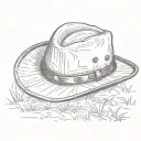 Red Dead Redemption 2: Arthur Morgan's hat atop a grassy field in the American frontier tattoo design idea