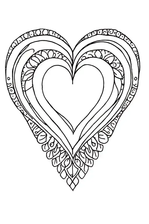 mandala heart shape outline drawn tattoo design idea