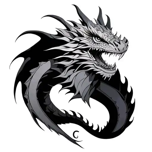 Fine Line Dragon tattoo design idea