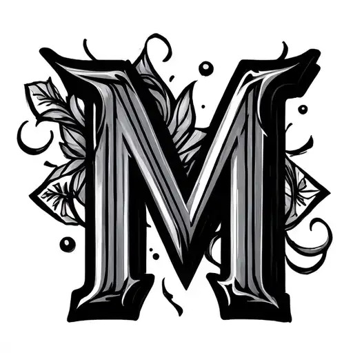 Cursive M tattoo design idea