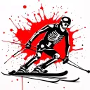 skiing skeleton tattoo design idea