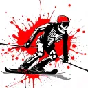 skiing skeleton tattoo design idea
