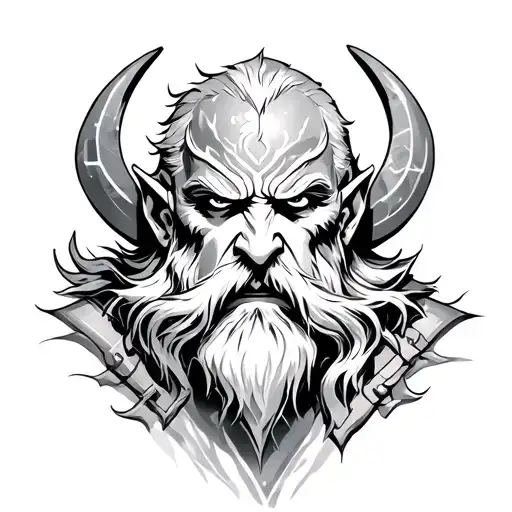 mimir god of war  tattoo design idea
