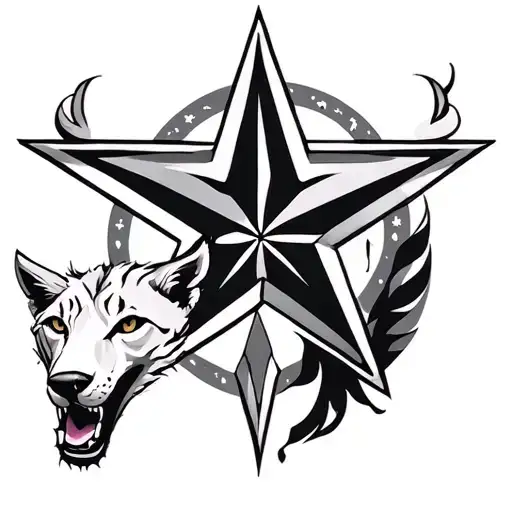 Star and animal tattoo design idea