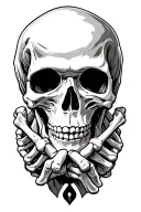 soldier skeleton bone through head tattoo holding tattoo design idea