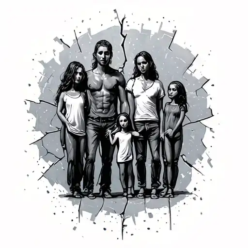 Broken Family tattoo design idea