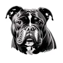 ligne portrait american bully dog tattoo design idea
