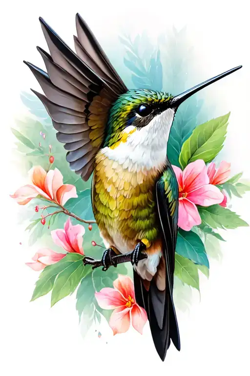 humming-bird tattoo design idea