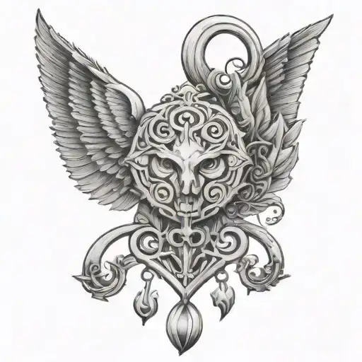 Strength Wisdom Charm Enigma tattoo design idea