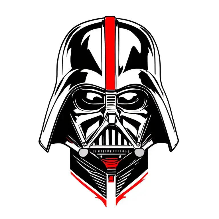 Darth Vader mask, red accents  tattoo design idea