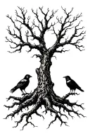 Poison Tree with 2 crows  tattoo design idea