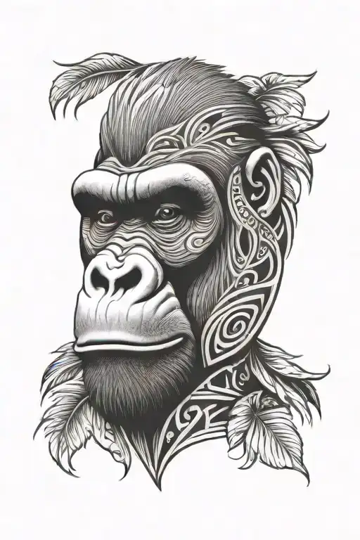 polynesian tattoo gorilla face tattoo tattoo design idea