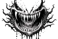 venom drips from the fangs tattoo design idea