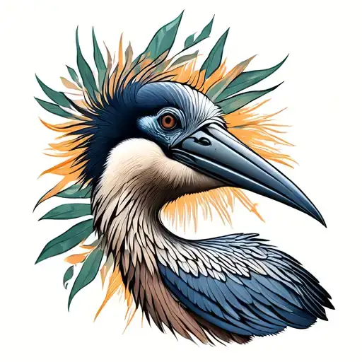 shoebill stork tattoo design idea