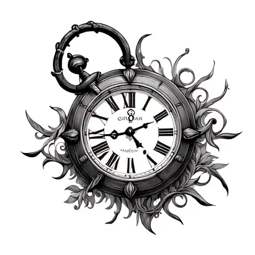 Nautical Clock tattoo design idea