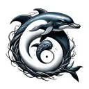 Dolphin Yin Yang tattoo design idea