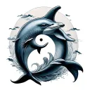 Dolphin Yin Yang tattoo design idea