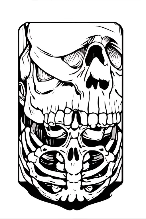 Cartoon skeleton diggin tattoo design idea