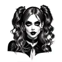 Can you make me a forearm tattoo, Harley Quinn or a women’s like her with pig tails make up and make a face and maybe ho tattoo design idea