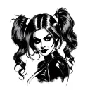 Can you make me a forearm tattoo, Harley Quinn or a women’s like her with pig tails make up and make a face and maybe ho tattoo design idea