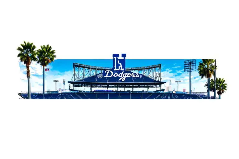 dodgers stadium palm trees tattoo design idea