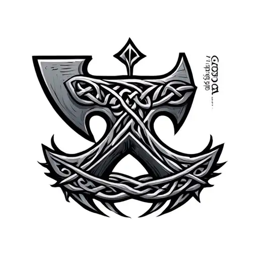 axe celtic tattoo design idea
